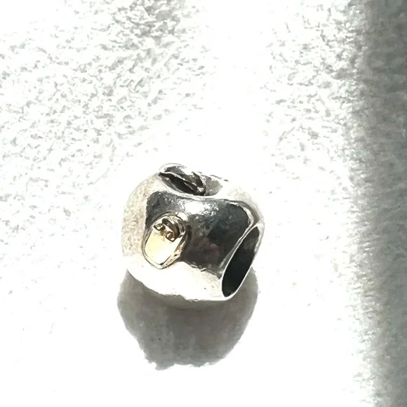 Authentic Pandora 14kt Gold 925 ALE Silver Apple Charm 791026 - Picture 3 of 5